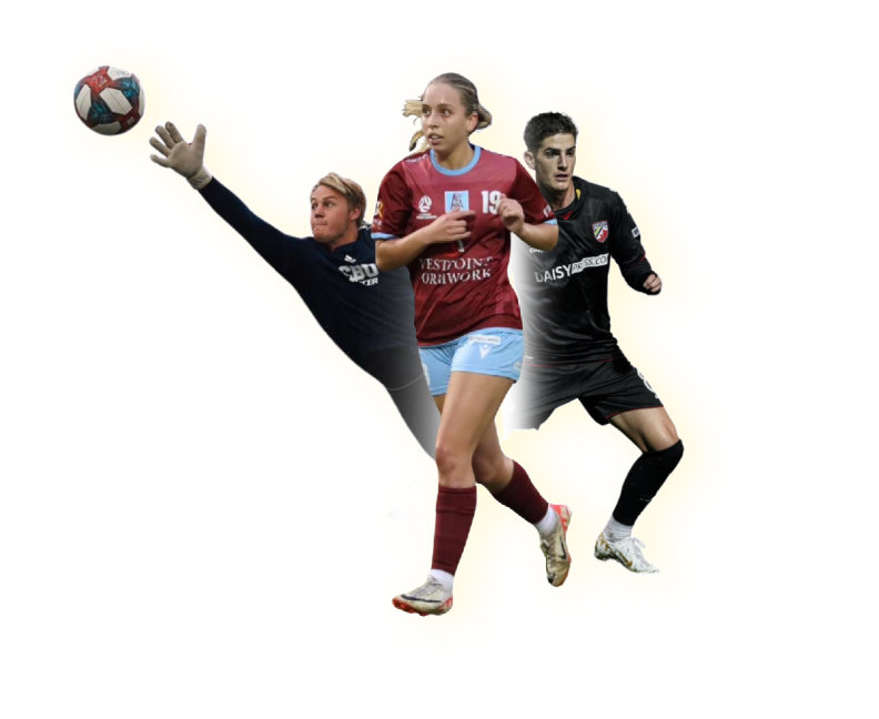 Elite youth footballers in action